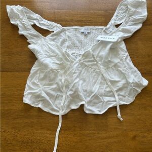 PacSun White Ruffled Top